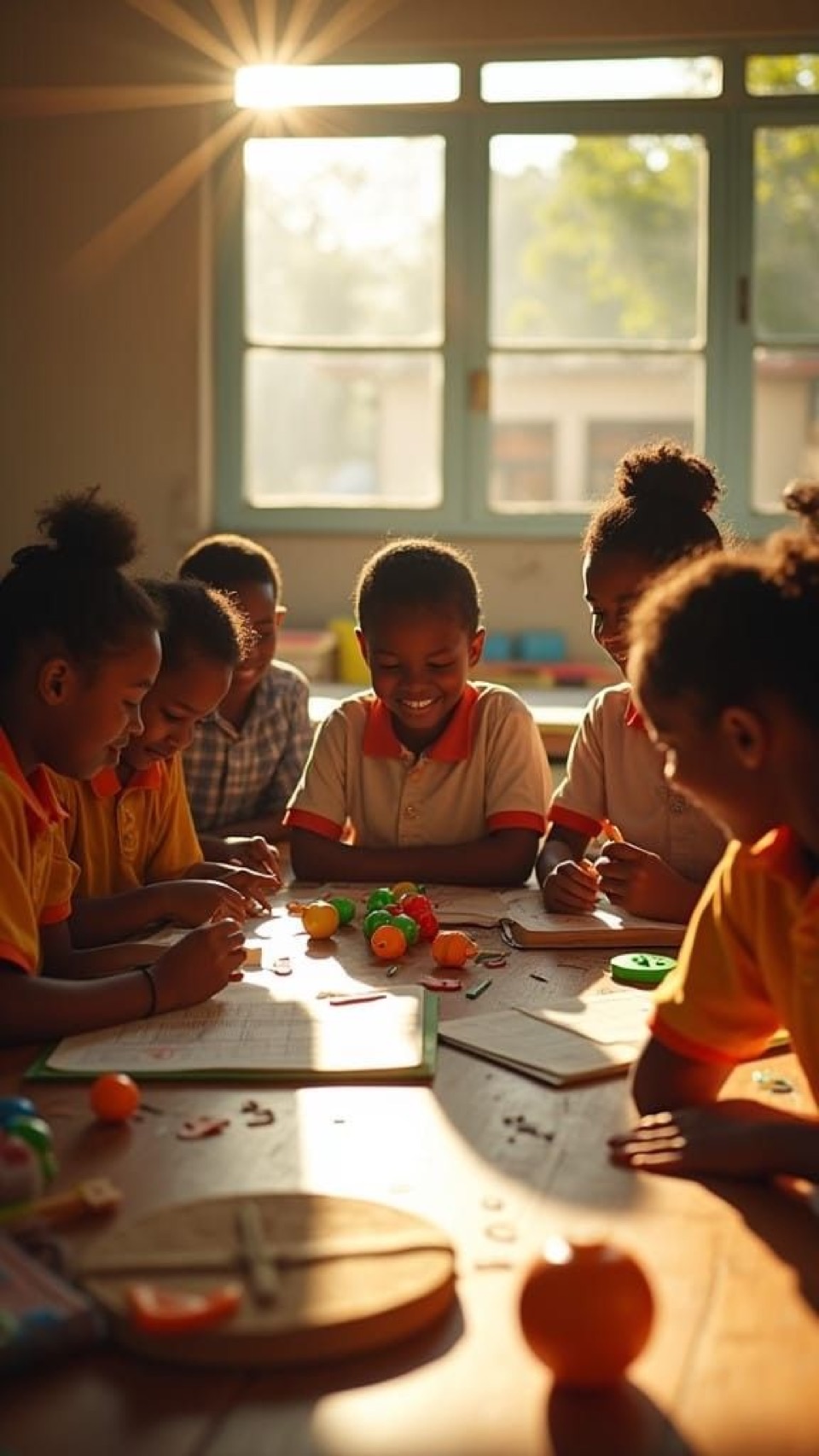 Children learning together in a classroom